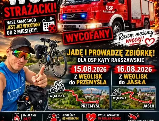 Rowerowa zbiórka na wóz strażacki dla OSP Kąty Rakszawskie