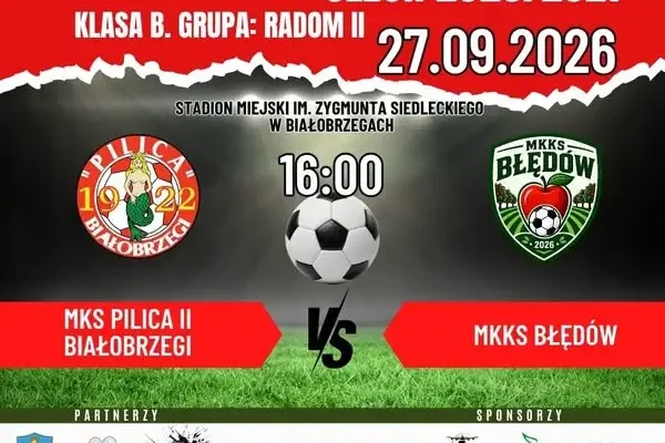 MKS Pilica II Białobrzegi zagra z MKKS Błędów w niedzielę 27 września