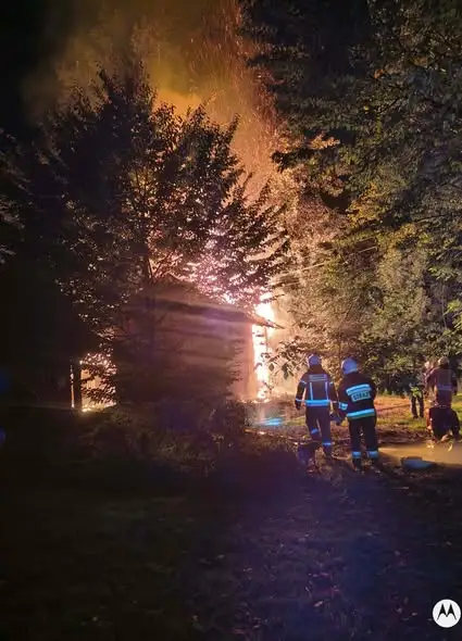 Pożar budynku gospodarczego w Markowej – akcja strażaków z Łańcuta i okolic