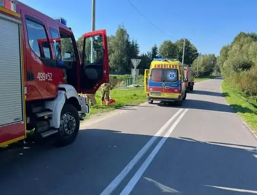 Wypadek rowerzysty w Brzózie Stadnickiej – interwencja służb ratunkowych
