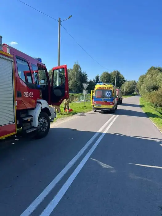 Wypadek rowerzysty w Brzózie Stadnickiej – interwencja służb ratunkowych