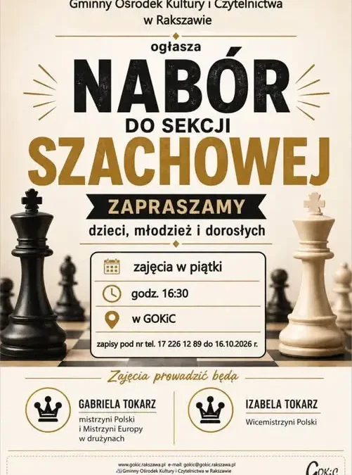 Szachowa przygoda w Rakszawie – zapisy do 16 października