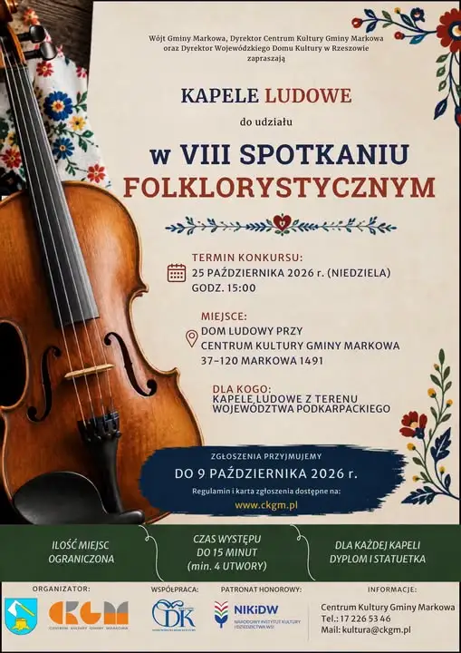 Ostatni dzień zgłoszeń kapel ludowych na VIII Spotkanie Folklorystyczne w Markowej