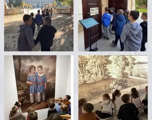 Lekcja muzealna w Zamku w Łańcucie: klasa 1b odkrywała zabawy sprzed lat