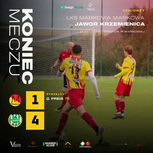 Markovia Markowa przegrywa u siebie z Jaworem Krzemienica 1:4