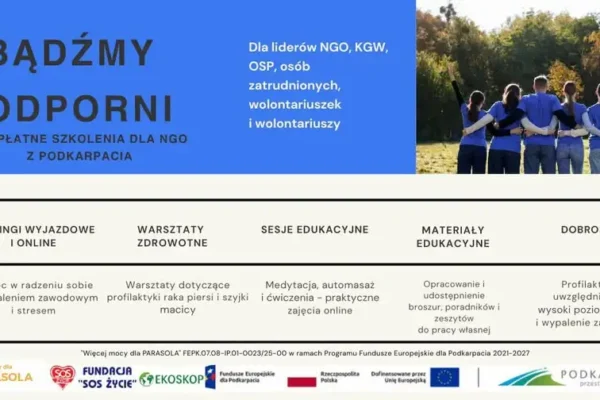 Bezpłatne szkolenia i warsztaty dla NGO, KGW, OSP oraz wolontariuszy