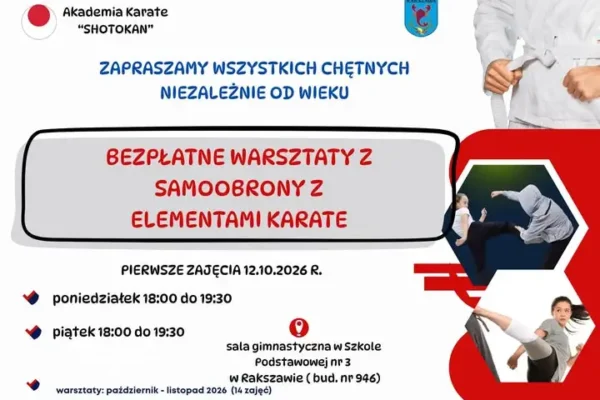 Zmiana miejsca treningów Akademii Karate „Shotokan” w Rakszawie