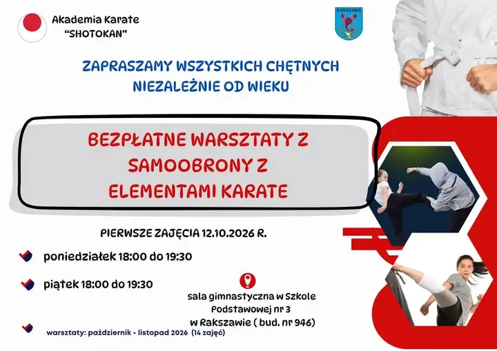Zmiana miejsca treningów Akademii Karate „Shotokan” w Rakszawie