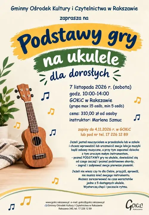 Warsztaty gry na ukulele w Rakszawie – zapisz się do 4 listopada