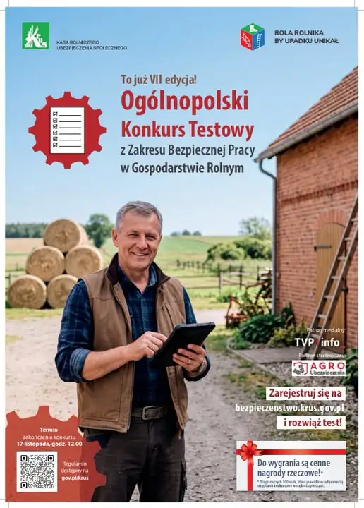 KRUS zaprasza rolników do konkursu o bezpieczeństwie w gospodarstwie