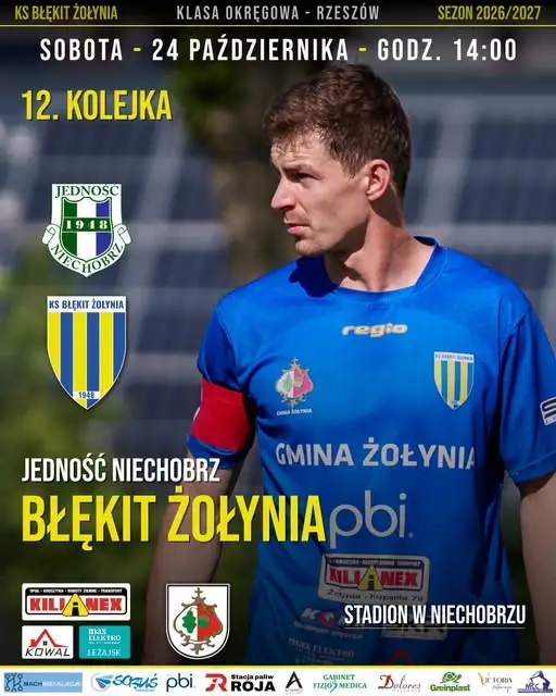 Błękit Żołynia jedzie do Niechobrza po punkty w 12. kolejce klasy okręgowej