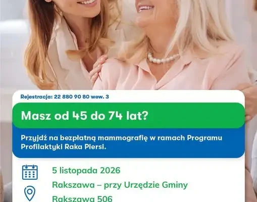 Bezpłatna mammografia w Rakszawie – 5 listopada 2026