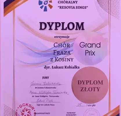 Złoty Dyplom i Grand Prix dla chóru z gminy Łańcut na festiwalu „Resovia Sings”