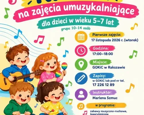 Muzyczne zajęcia dla dzieci w Rakszawie – zapisy trwają